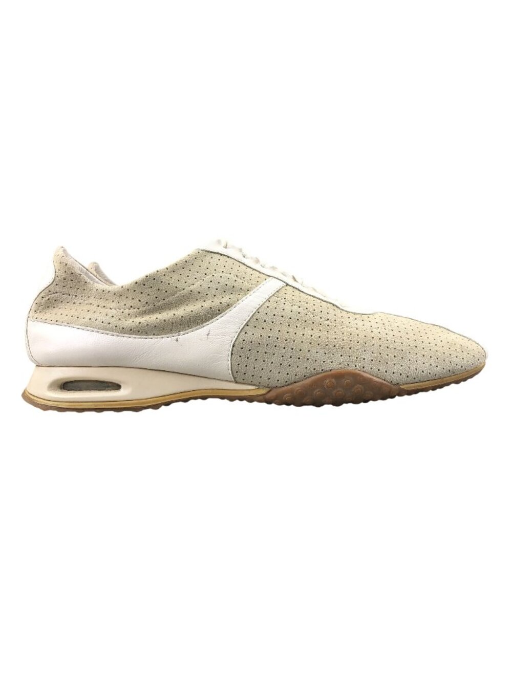 Cole Haan Women's Size 8.5B Air Bria Tan White Lace-Up Low Top Sneakers Shoes